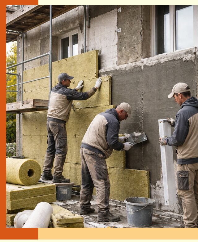 Утепление фасада зданий и домов в Волхове